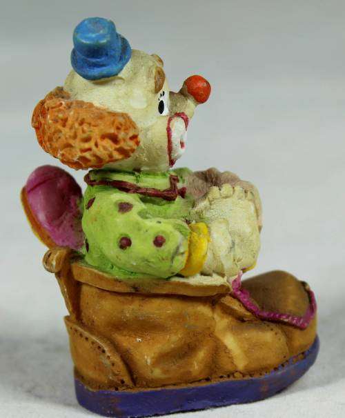 Miniature clown in a shoe