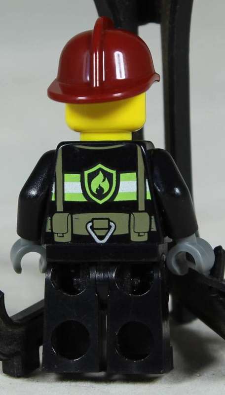 Lego mini figurine - Fireman with a goatee and a red helmet (CTY0966)