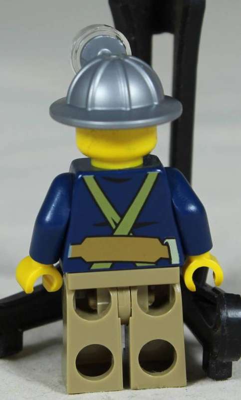 LEGO MINI FIGURINE-MINER WITH A HARNESS AND A MINING HELMET(CTY0311)