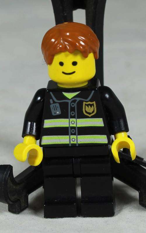 Lego mini figurine - Fire fighter with dark orange hair (TWN091)