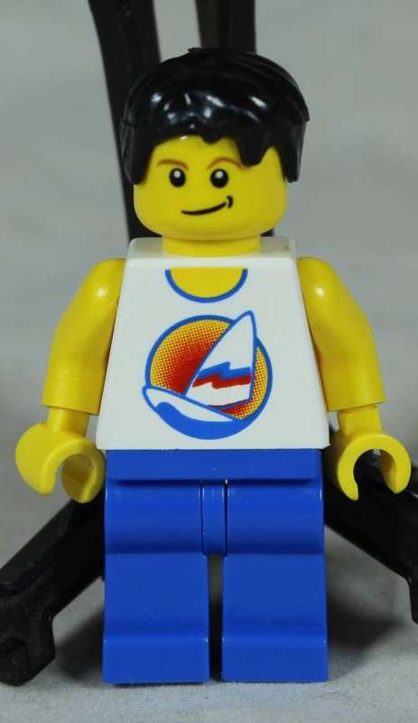 Lego mini figurine - Man in a tank top (Surfboard at the ocean CTY0144)