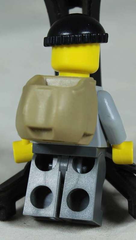 Lego mini figurine - Jail prisoner with gold tooth and back pack (CTY0201)