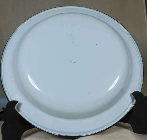 Trio of enamel dishes - blue
