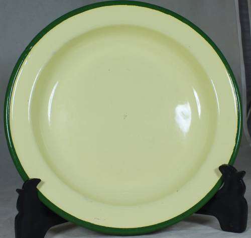 Trio of enamel dishes - brownish yellow