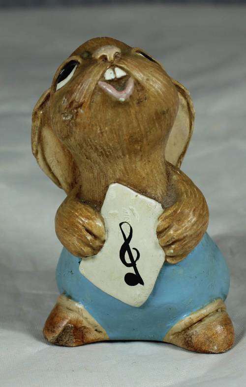 PENDELFIN HAND PAINTED STONEWARE RABBIT MADE IN ENGLAND-POLLY IN BLUE(CUTE)BID NOW!!!