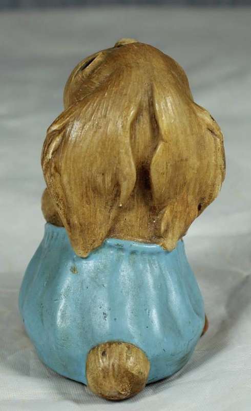 PENDELFIN HAND PAINTED STONEWARE RABBIT MADE IN ENGLAND-POLLY IN BLUE(CUTE)BID NOW!!!