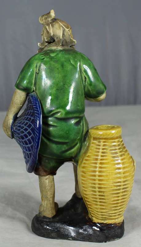 MUD MAN WITH A LARGE WICKER BASKET(EXTRA ORDINARY CRAFTSMANSHIP AND A MUST HAVE)-BID NOW!!