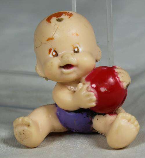 MINIATURE PLASTIC BABY WITH A BALL BID NOW!!