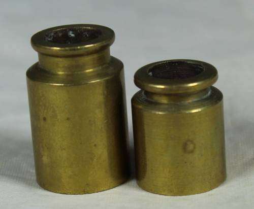 MINIATURE BRASS-PAIR OF CONTAINERS BID NOW!