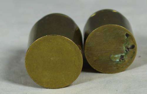 MINIATURE BRASS-PAIR OF CONTAINERS BID NOW!