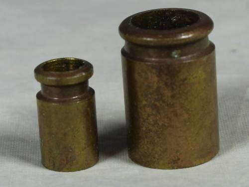 MINIATURE BRASS-PAIR OF CONTAINERS BID NOW!