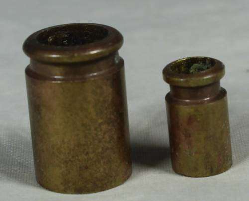 MINIATURE BRASS-PAIR OF CONTAINERS BID NOW!