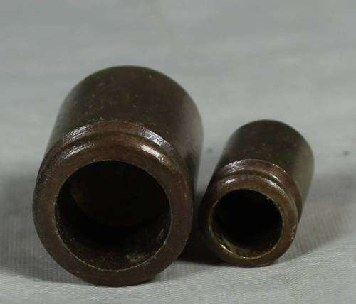 MINIATURE BRASS-PAIR OF CONTAINERS BID NOW!