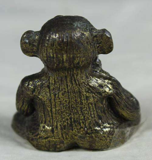 miniature brass - speak no evil monkey