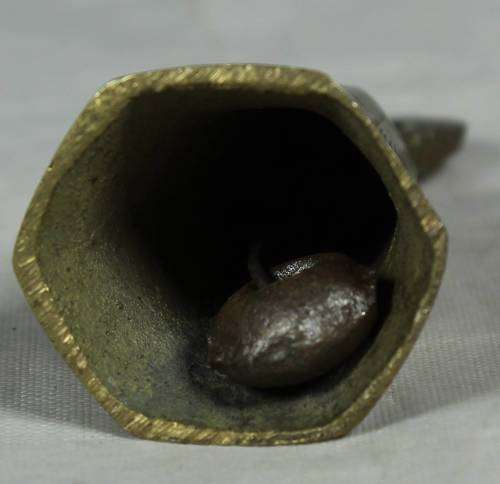 Miniature elongated brass bell