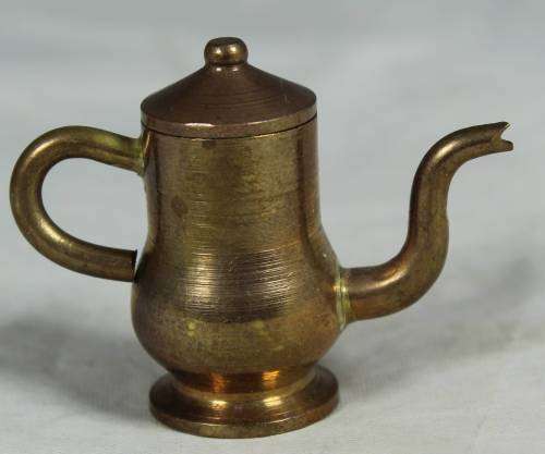 MINIATURE BRASS COFFEE POT-BID NOW!
