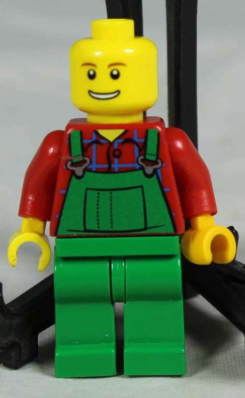 Lego mini figurine - Farmer in green overalls (2013 Holiday set HOL028)
