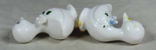 PAIR OF MINIATURE DUCKS WITH FLOWERS(BEAUTIFUL) BID NOW !!