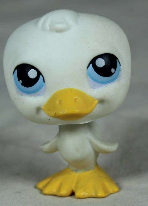 LITTLEST PET SHOP AUTHENTIC RANGE WITH A RED MAGNET(HASBRO 2004)WHITE DUCK SEASIDE CELEBRATION!