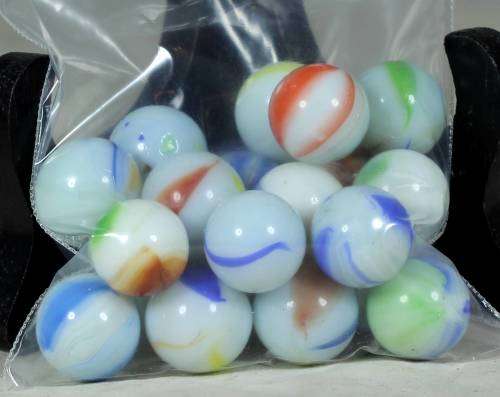 VINTAGE WHITE COLLECTION OF 20 MARBLES-A MUST HAVE-BID NOW!