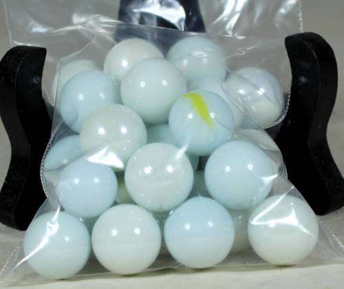VINTAGE COLLECTION OF 30 PURE WHITE MARBLES-A MUST HAVE-BID NOW!