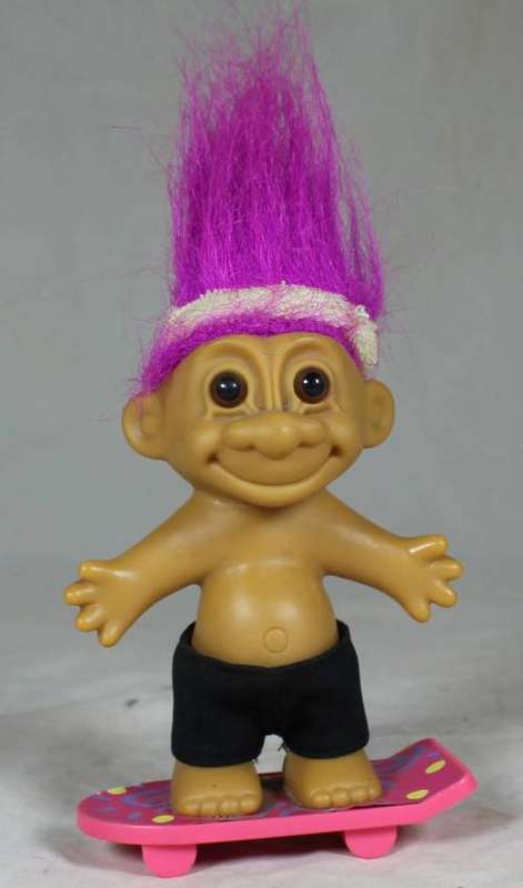 Russ Troll on a skateboard