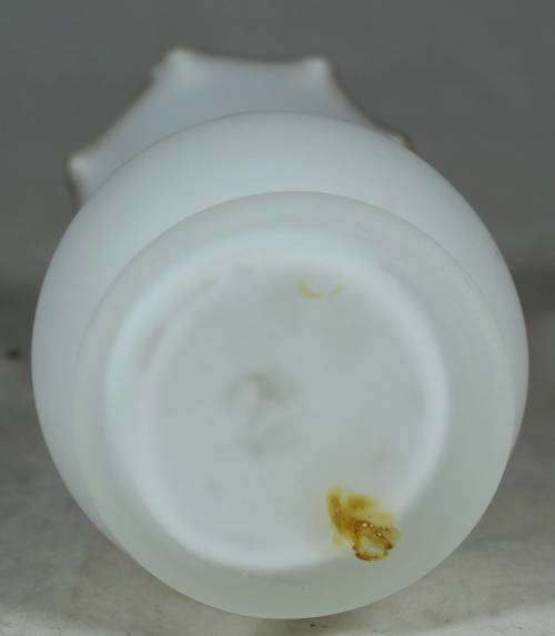 White glass vase with a victorian couple