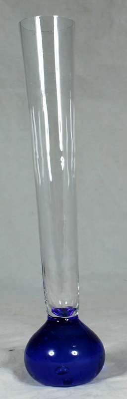 Long stem vase with blue footing