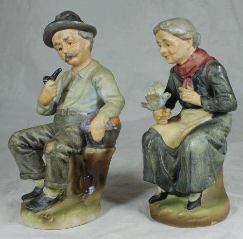 Vintage farmer and his wife