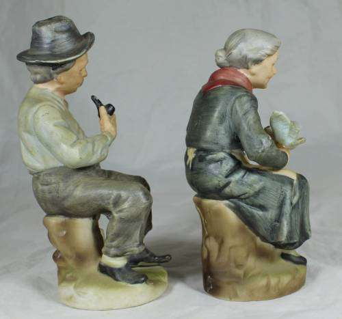 Vintage farmer and his wife
