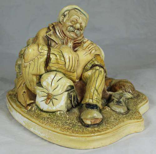 Nature craft - tramp with his dog resting