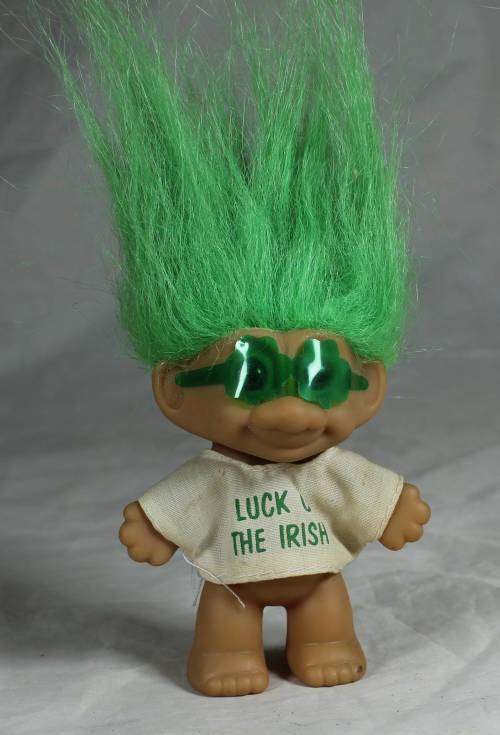 RUSS TROLL DOLL MADE IN CHINA - LUCK OF THE IRISH TROLL-BID NOW!!!!