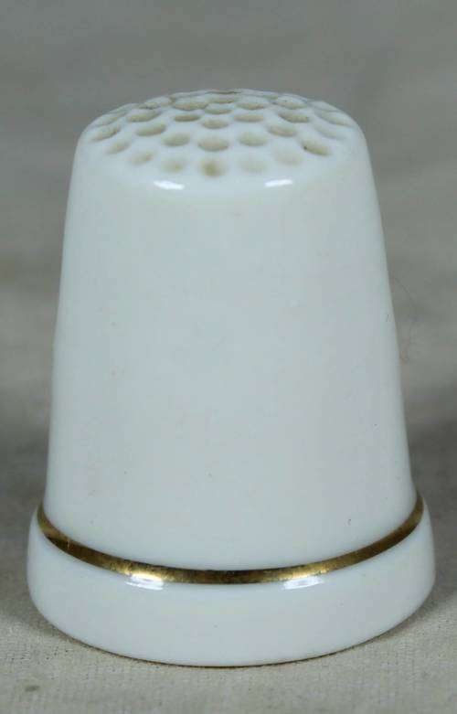 Porcelain thimble - two yellow birds