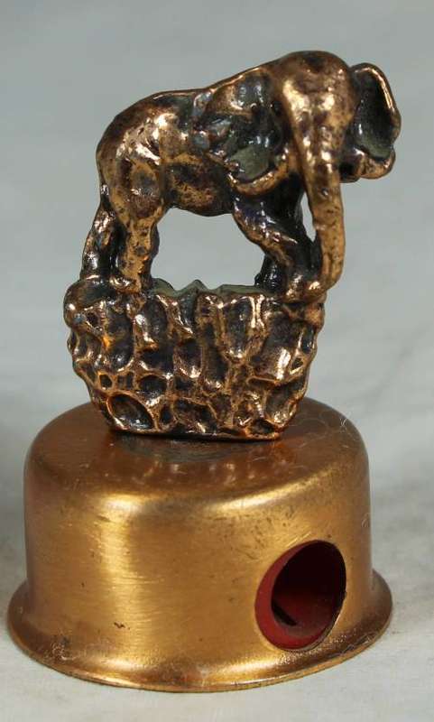 Copper pencil sharpener with an elephant