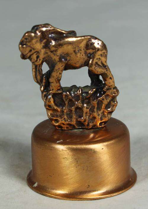 Copper pencil sharpener with an elephant