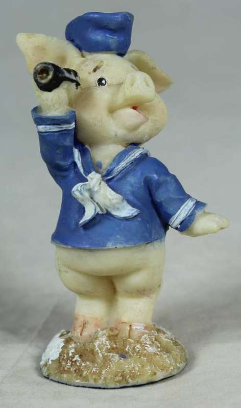 Miniature piggy with binoculars