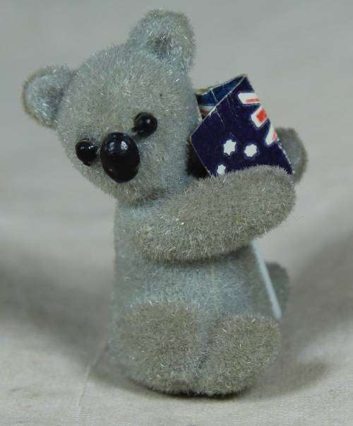 Miniature Suede Koala with Australian Flag