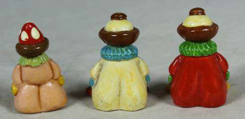 Set of three very small clowns