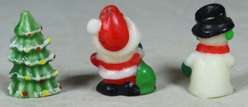 MINIATURE SET OF THREE CHRISTMAS FIGURES (LOVELY) BID NOW!!!