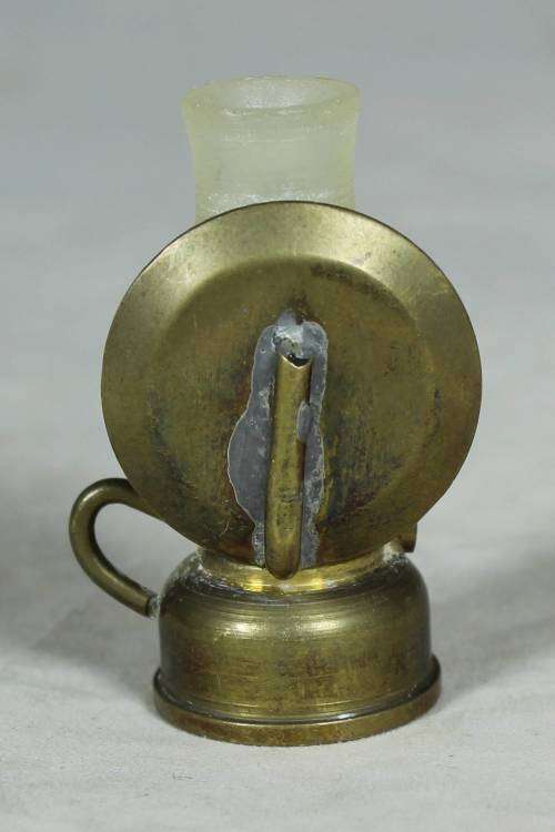 MINIATURE BRONZE PARAFFIN LAMP WITH REFLECTOR-BID NOW!!
