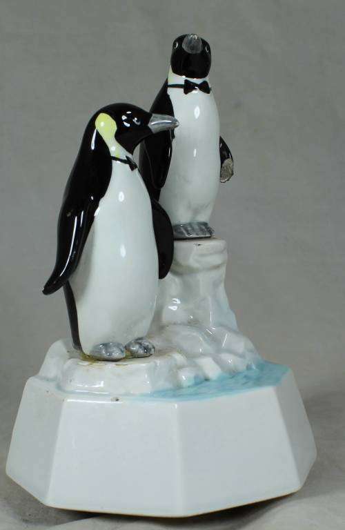 Porcelain Penguin music box