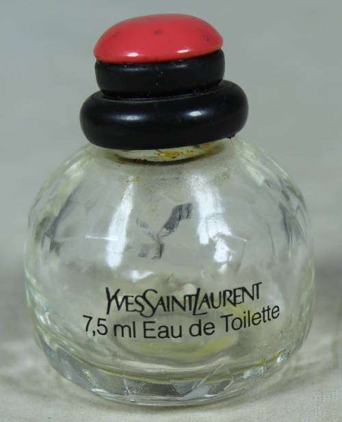 EMPTY YVES SAINT LAURENT EAU DE TOILETT 7.5ML PERFUME BOTTLE(BEAUTIFUL) BID NOW!!