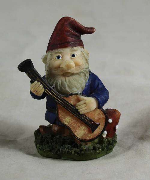 MINIATURE GARDEN GNOME-GRANDPA PLAYING A GUITAR(LOVELY) BID NOW!!