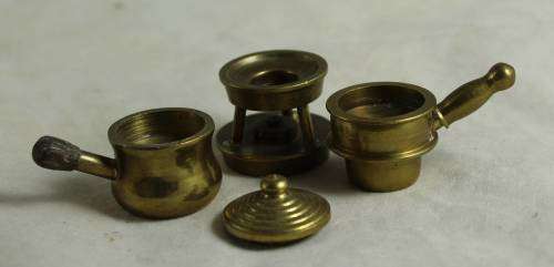 MINIATURE BRASS BURNER WITH DUAL POT SET-BID NOW!!