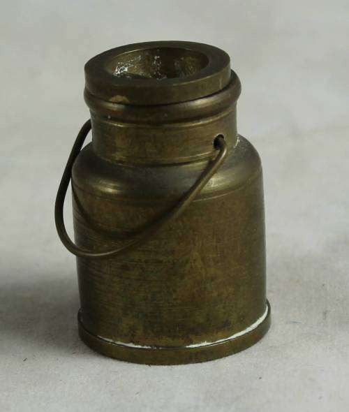 Miniature brass milk can