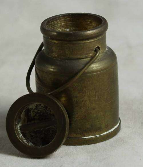 Miniature brass milk can