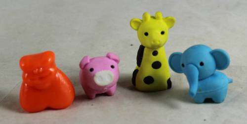 4 Assembled plastic animals
