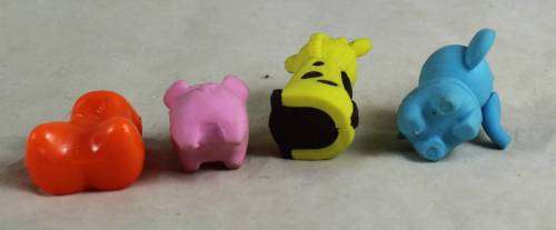 4 Assembled plastic animals