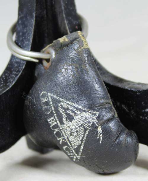 Old Black Gin leather boxing glove keyring