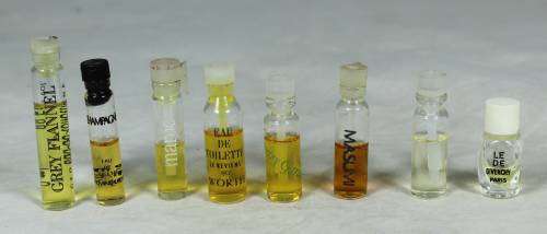 EIGHT HALF FULL BOTTLES OF PERFUME TESTERS-BID NOW!!